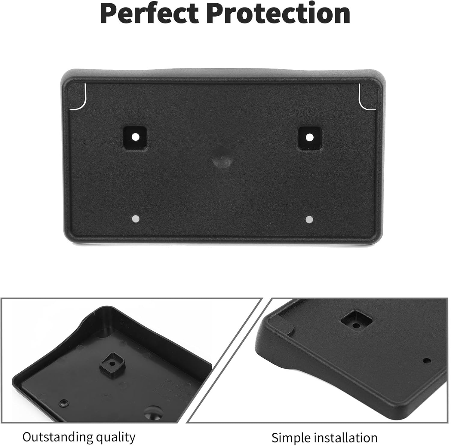 JWWY Front License Plate Frame Number Registration Tag Plate Holder Surround Bracket Fit for 2013-2018 Dodge RAM Exterior Accessories Black - Image 5