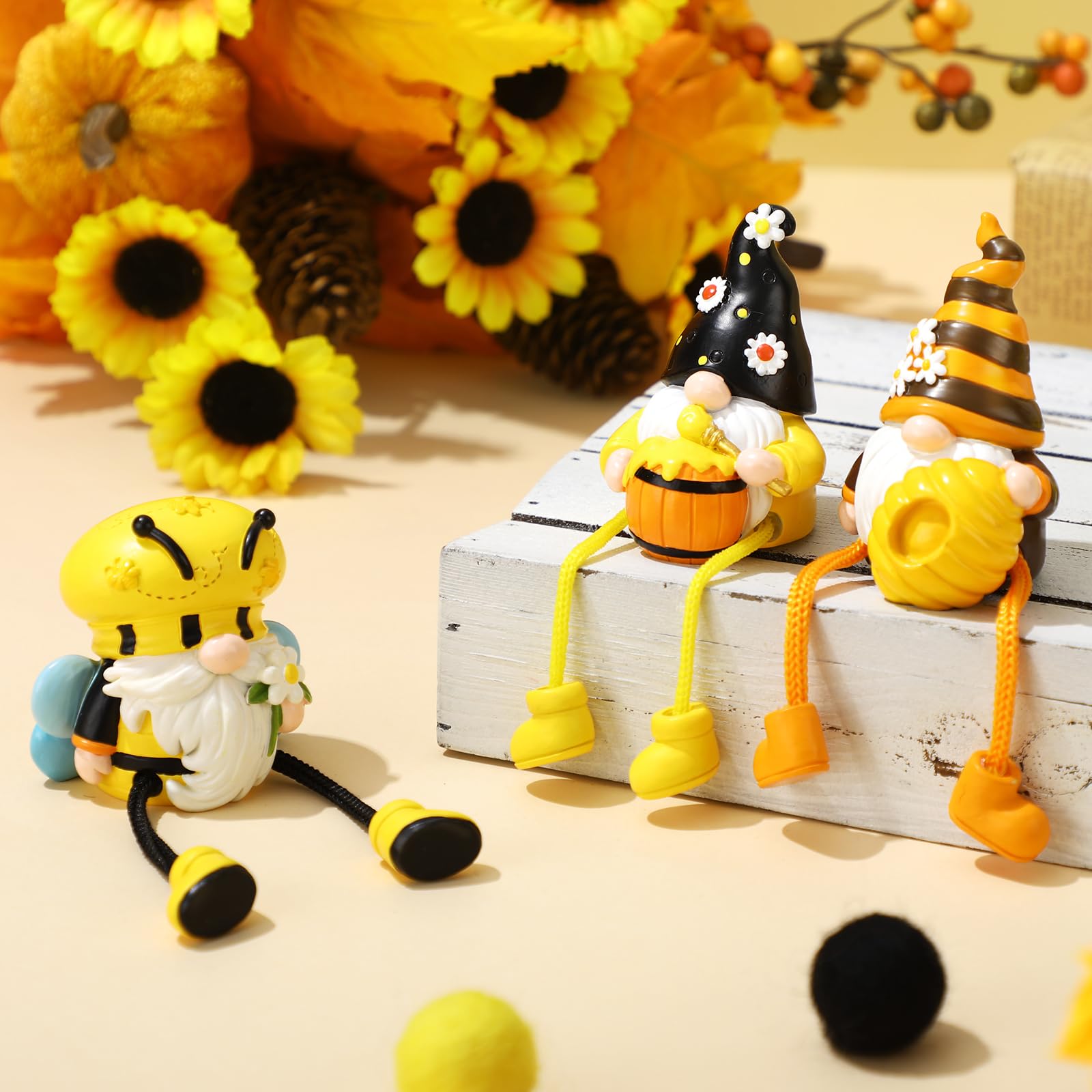 Amazon.com: Anglechic 3 Pcs Bee Gnomes Decorations with Dangling