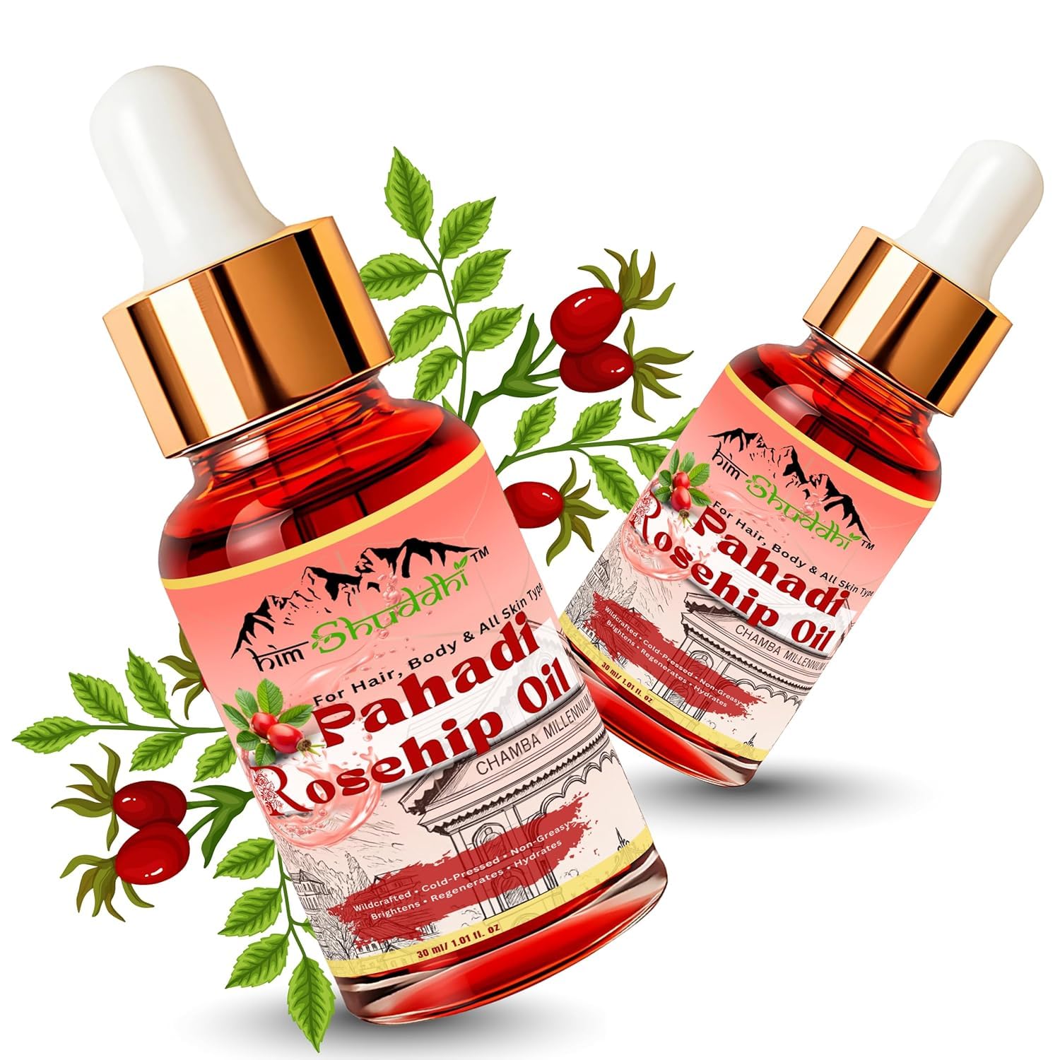 Huile de graines de cynorrhodon pure anti-âge pour soin visage et cuticules
