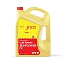 Jivo Cold Pressed Sunflower Oil 5 Litre | High in Polyunsaturated Fats | Vitamin A and D Fortified | Cholesterol Free Edible Oil | Ideal for Roasting, Frying, Baking, and All Types of Cuisines gallery image
