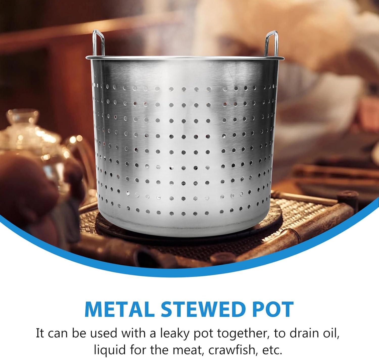 Alipis Stainless Steel Pot for Seafood Boil Multi-use Crawfish Boiler Bucket with Handle Design for Cooking Crab Shrimp and More