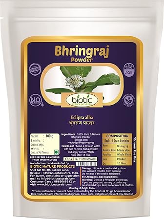 Biotic Natural Bhringraj Powder (Eclipta Alba) for Hair - 100 g