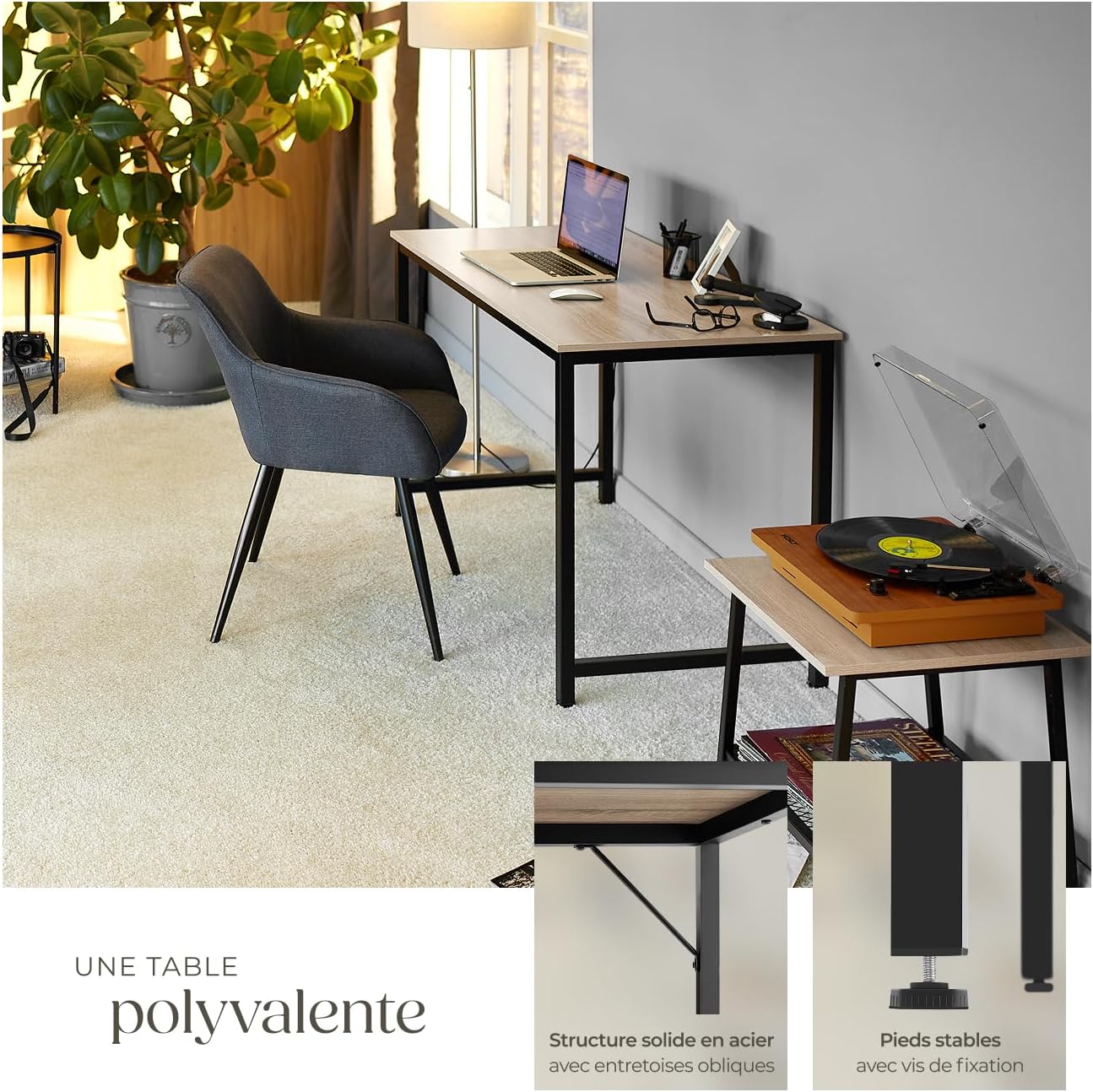 Desk structure with oblique braces