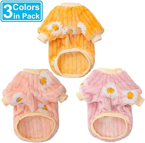 Miniatura 4 de Suéter para perro, suéteres para perros pequeños, paquete de 2, 3 unidades, ropa cálida y suave para mascotas para cachorros, gatos medianos y