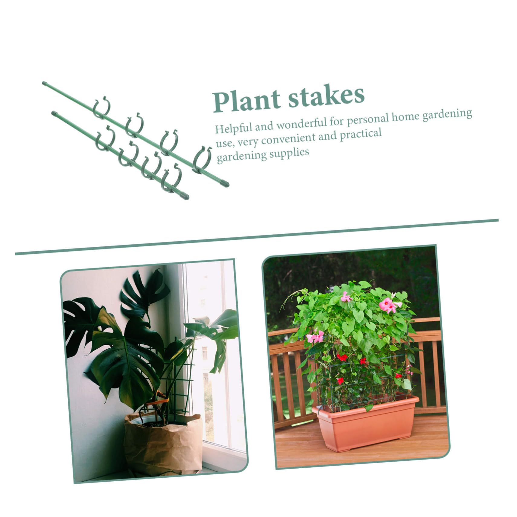 2 Ensembles Tige de Soutien pour Plantes de Jardin de Piquets de Soutien Floraux Boucles Ajustables pour Roses Plantes Grimpantes Outils Pratiques pour Jardinage Extérieur