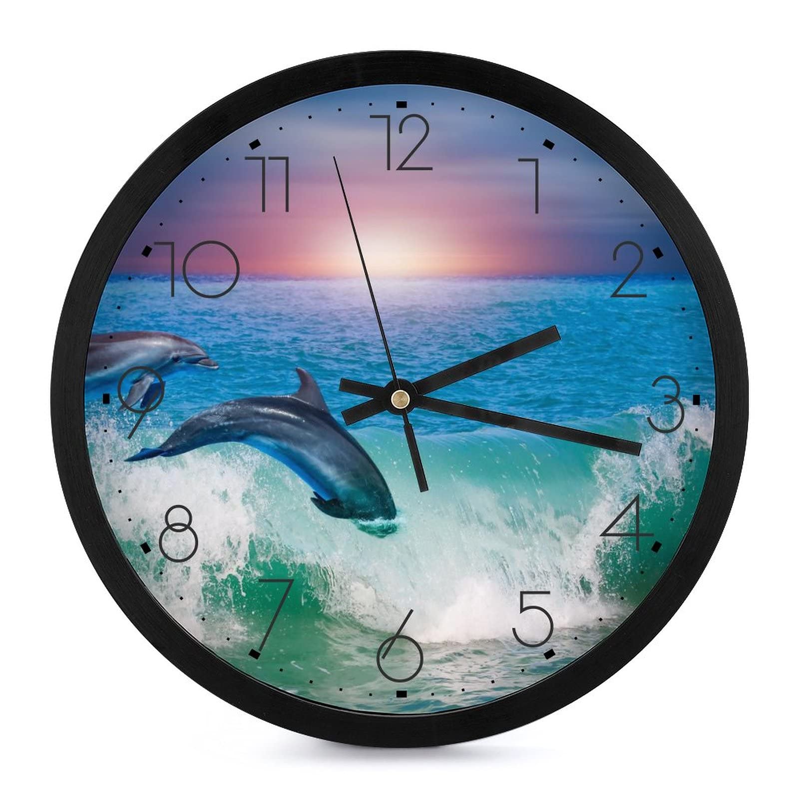 Horloge murale dauphins design moderne pour décorer votre salon au calme