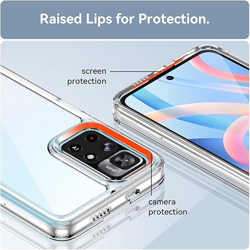 Miniatura 2 de Funda transparente para Poco M4 Pro 5GRedmi Note 11T 5GRedmi Note 11S 5G con protector de pantalla HD, a prueba de golpes de policarbonato duro