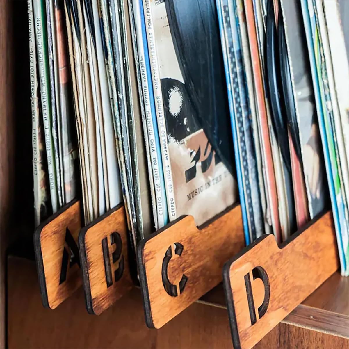 Intercalaires Alphabétiques En Bois Pour Disques Vinyles – Séparateurs A-Z Pour Collection Vinyle 35 Cm