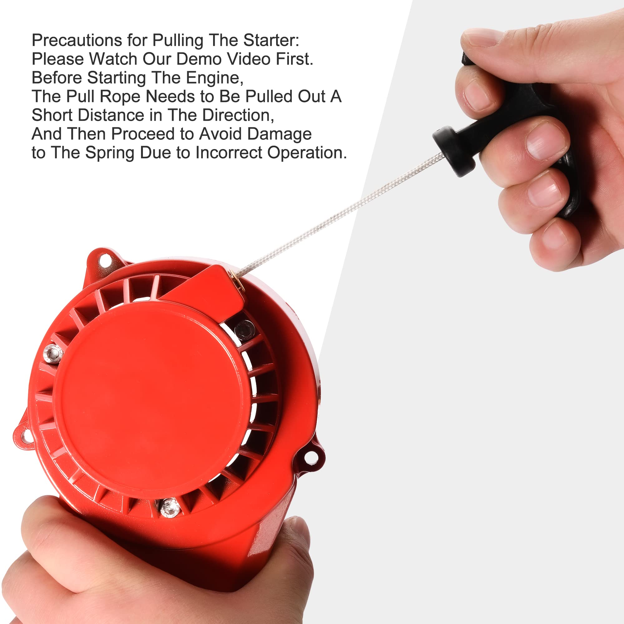 GOOFIT Lega Rossa Pull Start Recoil Starter Con Volante A Pinna 18 Sostituzione per 2 Stroke 43cc 47cc 49cc ATV Mini Dirt Bike Scooter Brush Cutter Water pump