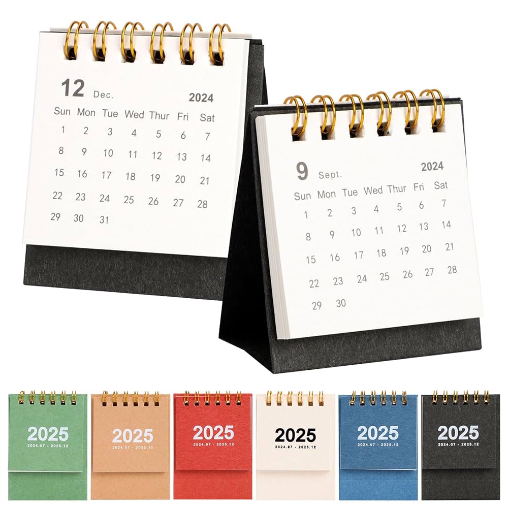 6 Pcs Mini Desk Calendar,Small Desktop Calendar Mini Desk