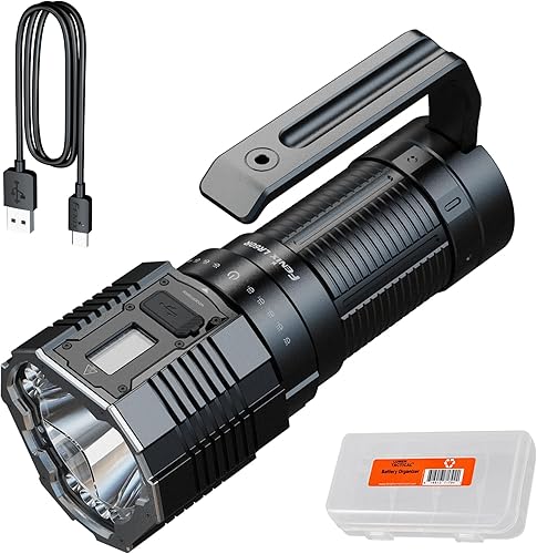 Fenix LR60R - Linterna súper brillante de 21,000 lúmenes, carga rápida USB-C, recargable, largo alcance, alto lumen con foco, reflector y organizador