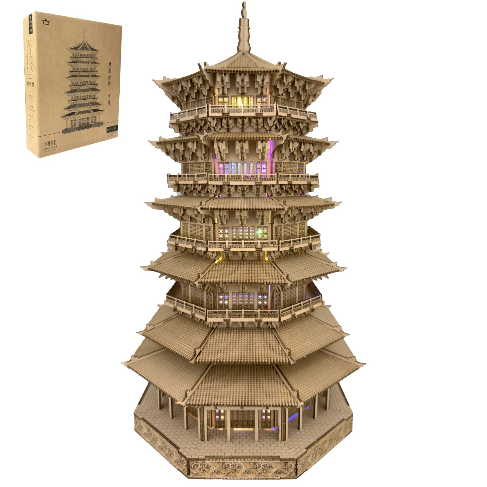 Amazon.com: 3D Wooden Puzzles for Adults Wooden Pagoda Assembly