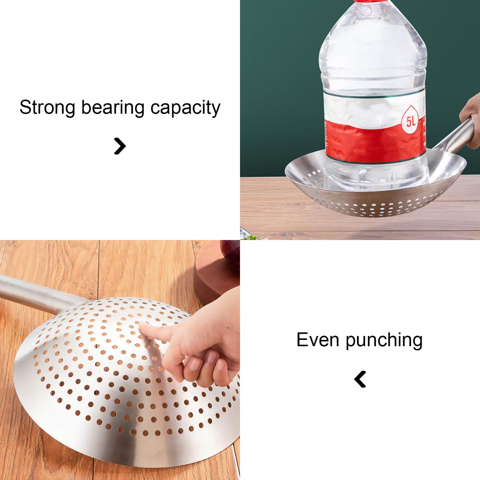 Housoutil Skimmer Küche Schaumlöffel Edelstahl Abseihlöffel Schaumkelle Ölfilter Löffel Schlitz Löffel Sieb Schöpflöffel Nudelsieb Mesh Sieb für Restaurant Hause Küche Hot Pot 28CM