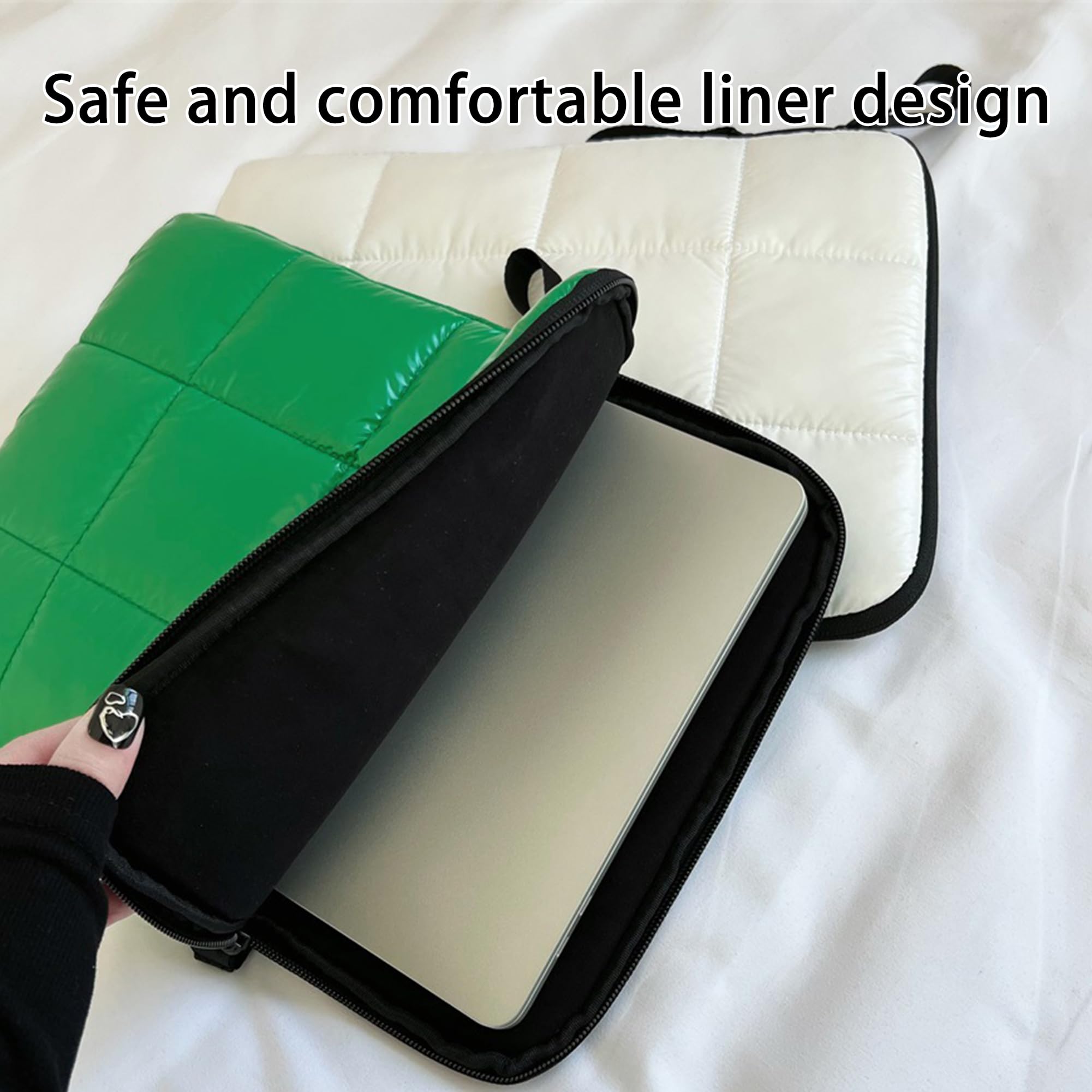 Custodia Impermeabile per Laptop 13-16 Pollici - Borsa Portatile Imbottita Morbida, Compatibile con MacBook Air M1/M2/M3, Pro 13/14", Dell XPS, Asus, PC 14/15.6/16" (Verde, 13 Pollici)