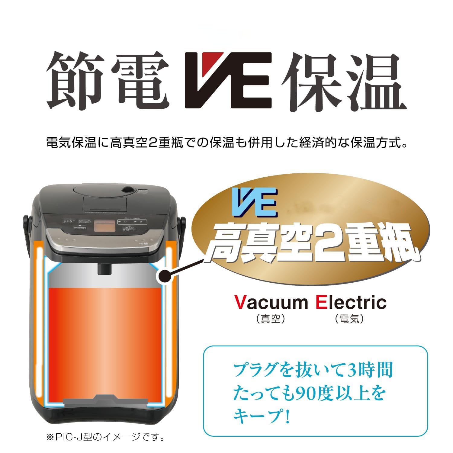Amazon | 電気ポット 蒸気レス 節電VE保温 まほうびん構造 6つの安心