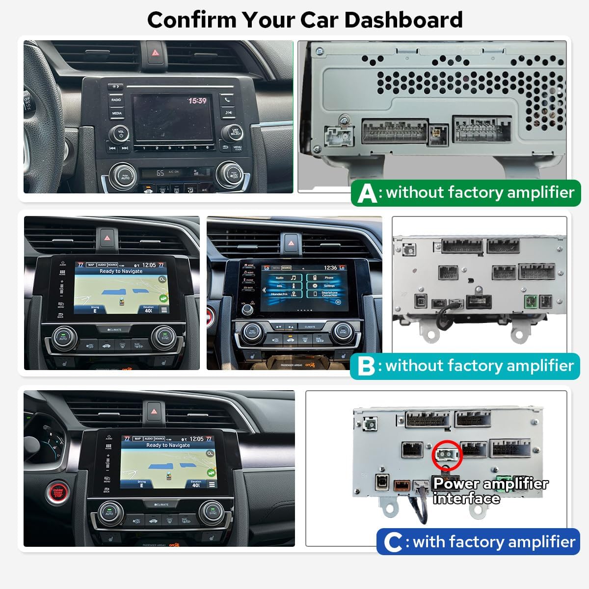 JOYING Radio for Honda Civic 2016-2021, 2K QLED Touch Screen 9.5 Inch Android 13 Car Stereo 12GB+256GB with Wireless Carplay & Android Auto, Mirror Link, AM/FM, GPS, Bluetooth, 5G WiFi(JY-HT145N12)