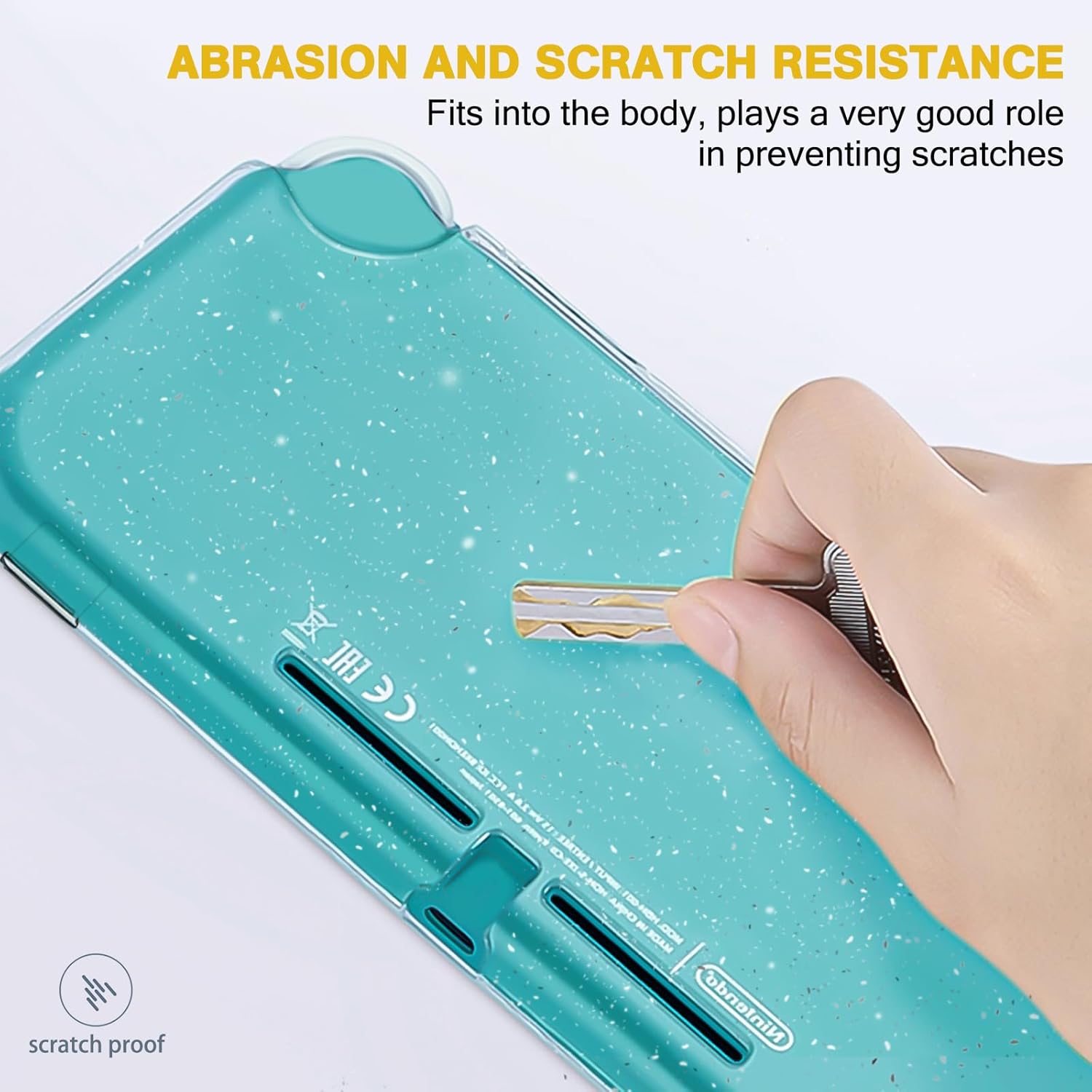 DLseego Protective Case for Nintendo Switch Lite, Glitter Bling Transparent Hard PC Cover with Shock-Absorption and Anti-Scratch Design Protective Case - Crystal Glitter - Image 6