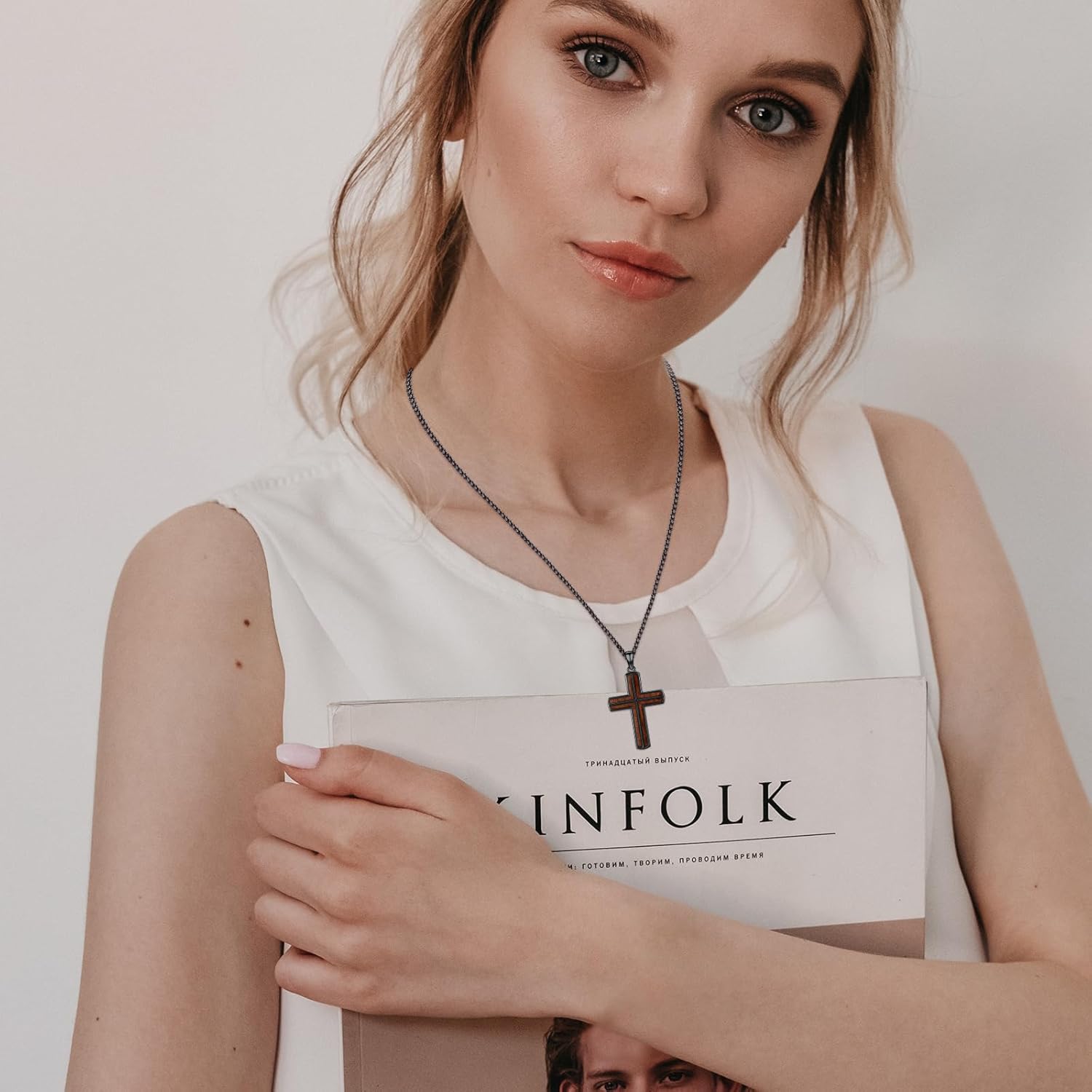 MEDWISE Natural Wood Cross Necklace Black for Men, S925 Sterling Silver Wooden Ebony Cross Protection Black Jewelry for Men Women Father Husband Friend Birthday Gifts 20+2'' Chain - Image 6