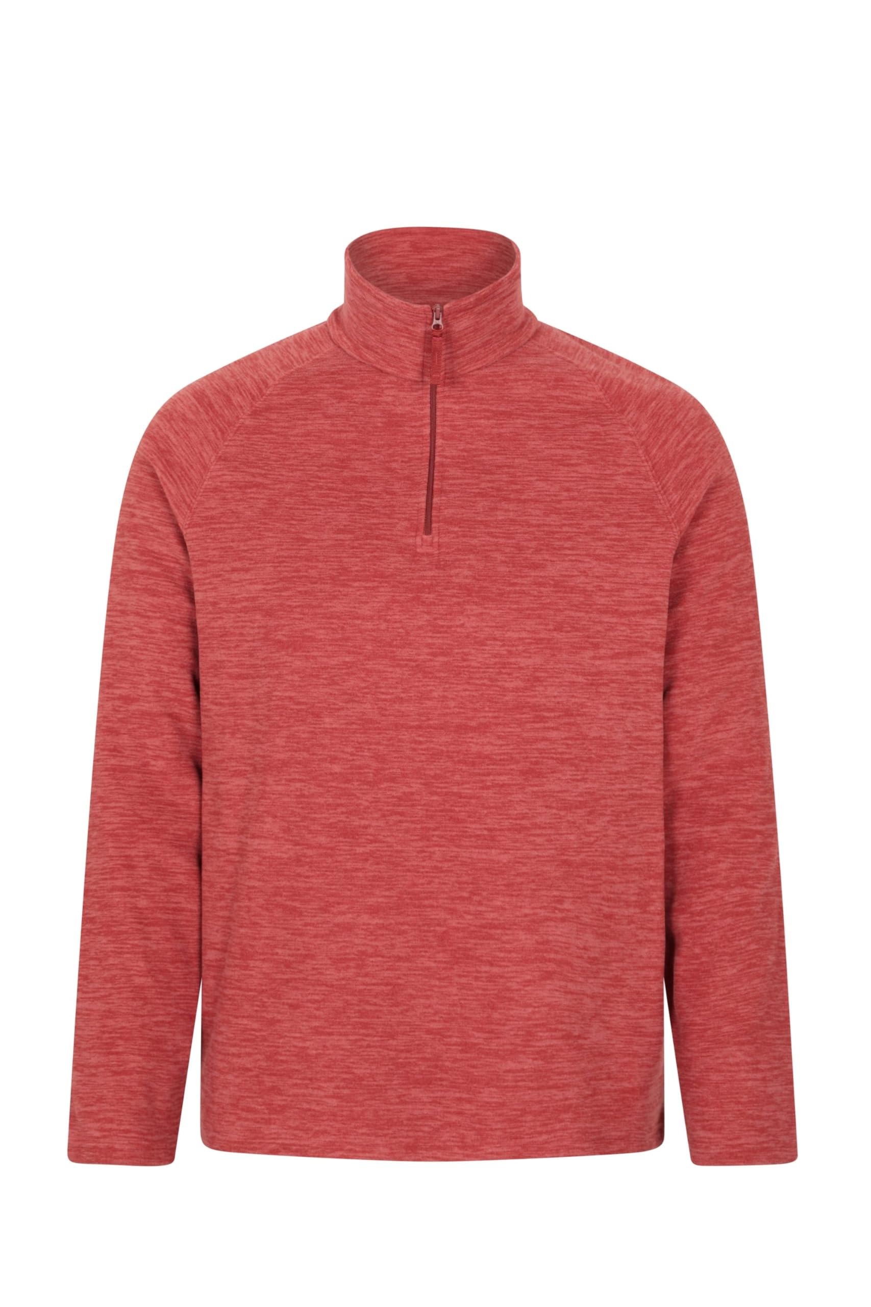 Mountain Warehouse Snowdon Mens Micro Fleece Top - Breathable Antipill, Half Zip Collar Sweater, Quick Drying Smooth Pullover - For Spring Summer & Outdoors Coral 4XL