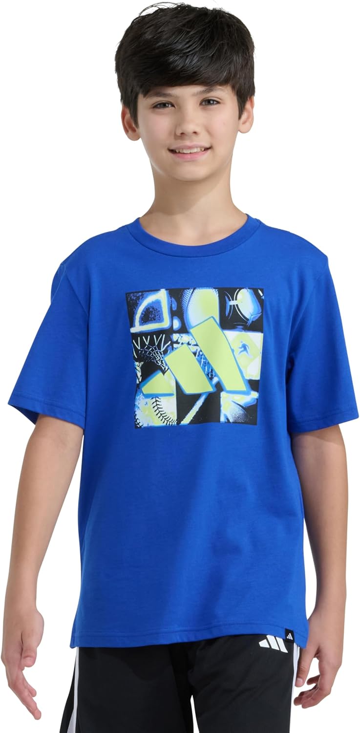 adidas Boys Short Sleeve Tiger Camo Bos Cotton Tee T Shirt