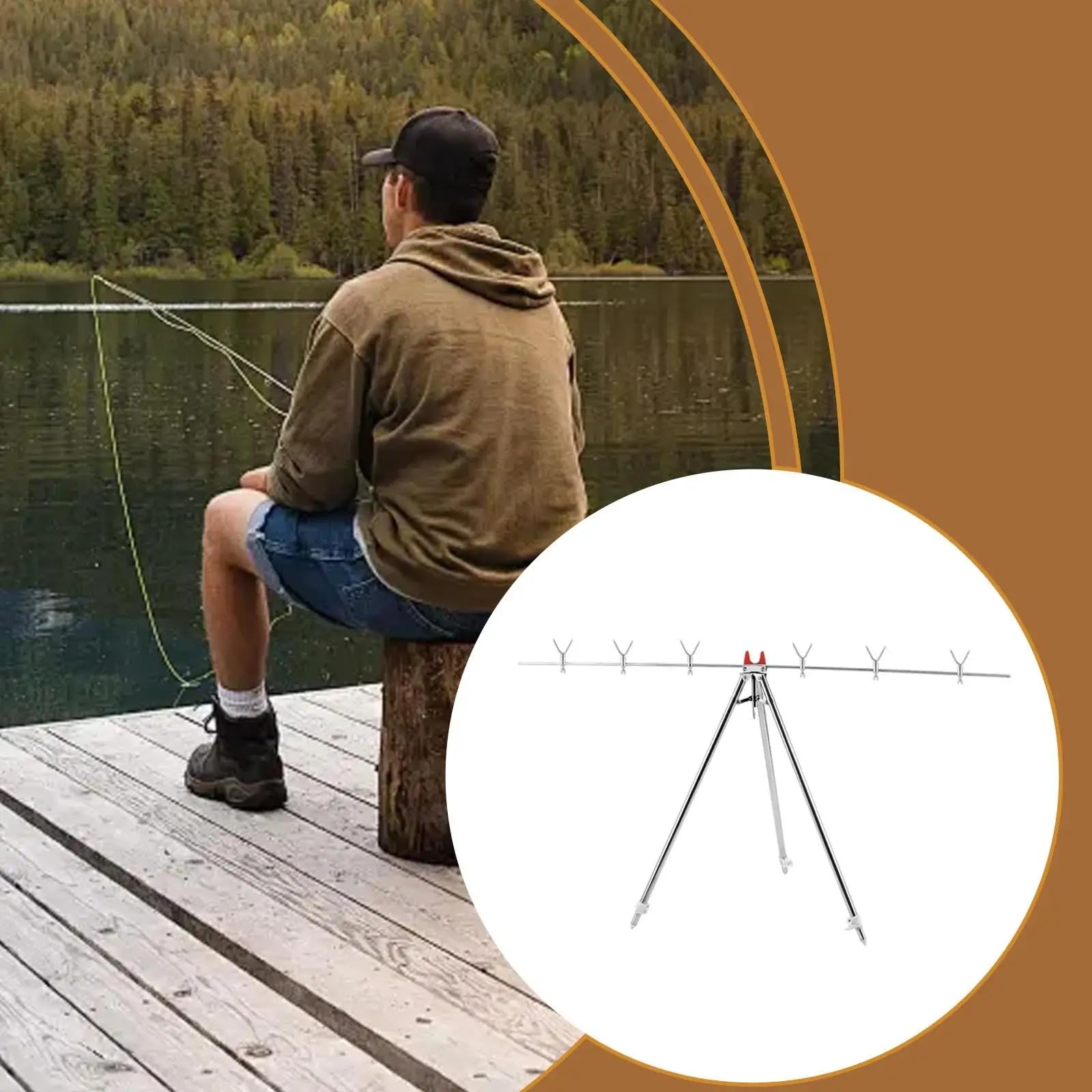 Porta Canna da Pesca Portacanna da Pesca Supporto for Asta telescopico Universale for Rack Esterno in Acciaio Inossidabile dal Design Triangolare