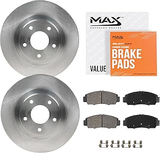 Max Advanced Brakes Front Brake Kit Compatible With 2006 2007 Subaru Impreza WRX Limited TR Replacement Premium OE Disc Brake Rotors and Ceramic Brake Pads