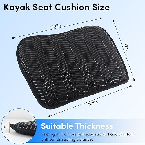 Miniatura 2 de Cojín antideslizante para asiento de kayak, cojín de asiento de kayak, accesorio de asiento de kayak para kayak, canoa, deriva, rafting, remo, pesca