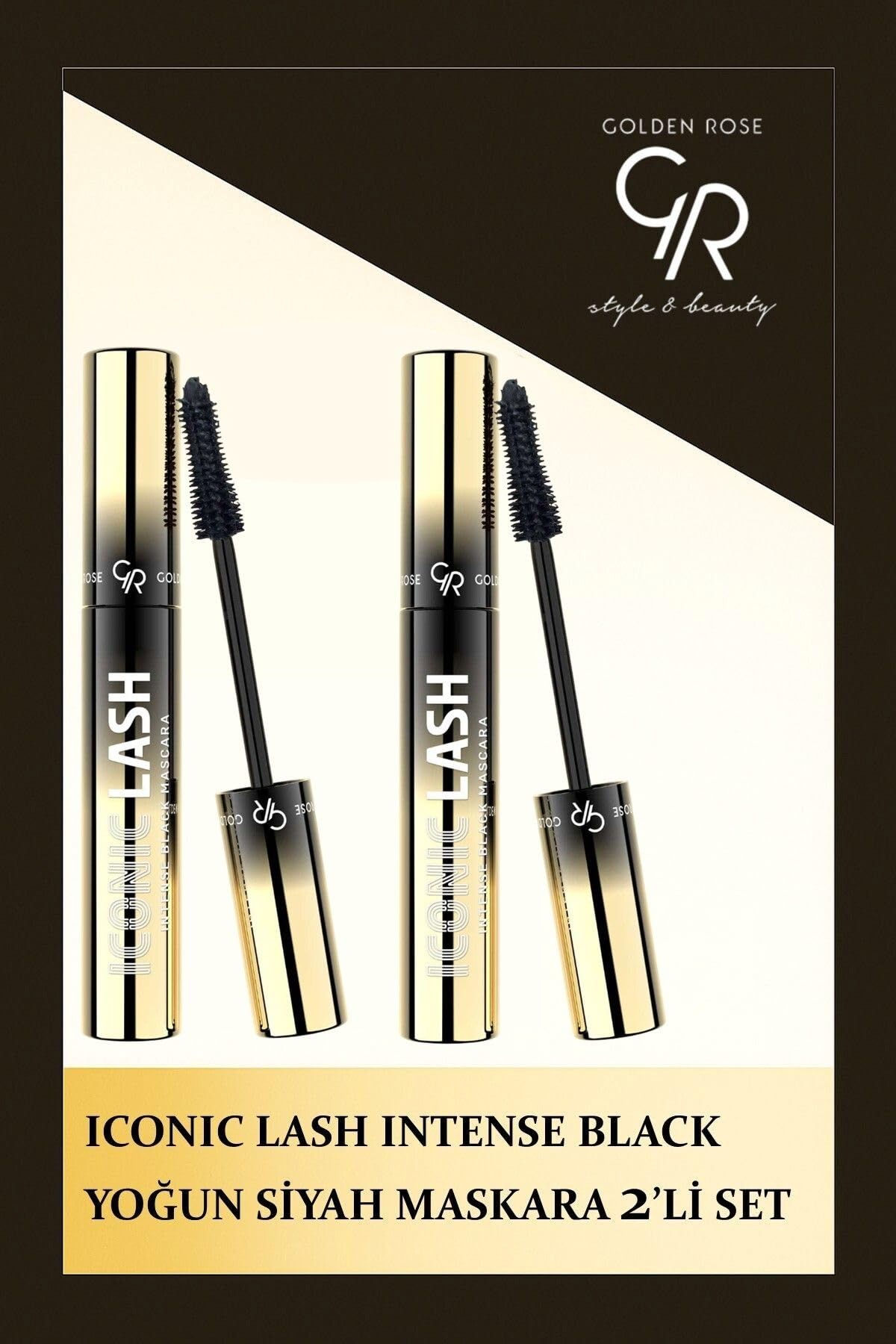 Golden Rose Iconic Lash Intense Black Mascara - Yoğun Siyah Maskara 2'li Set