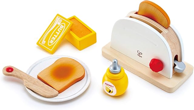Hape Pop-Up Toaster Set | Kitchen Pretend Play Toy Set with Breakfast Accessories for Kids