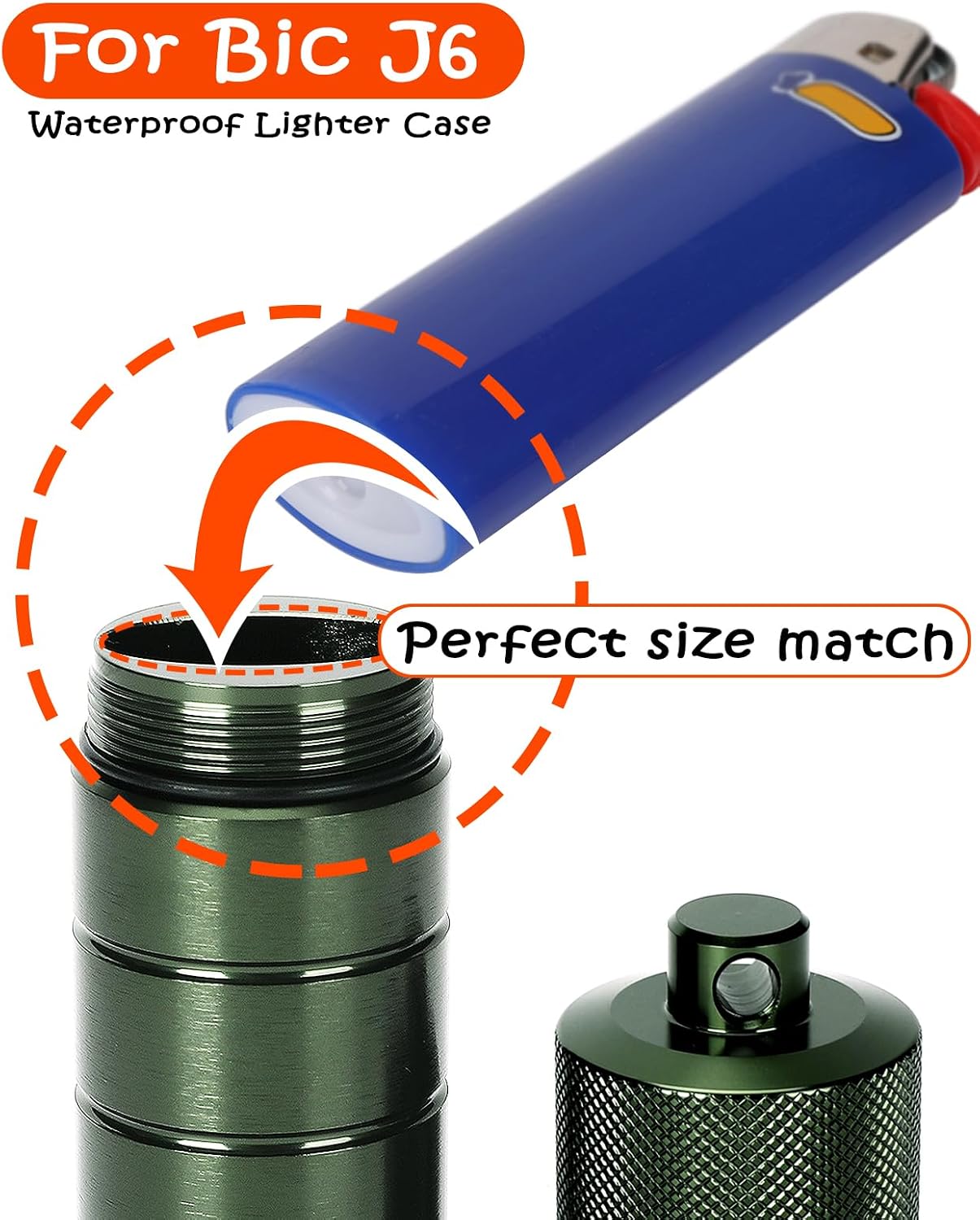 Waterproof Lighter Case Cover Holder for BIC Regular Lighters Sleeve Type J6 Outdoor Survival Multipurpose Seal Lighter Pouch for Hiking, Travel, Camping, and Emergency Preparedness image 2