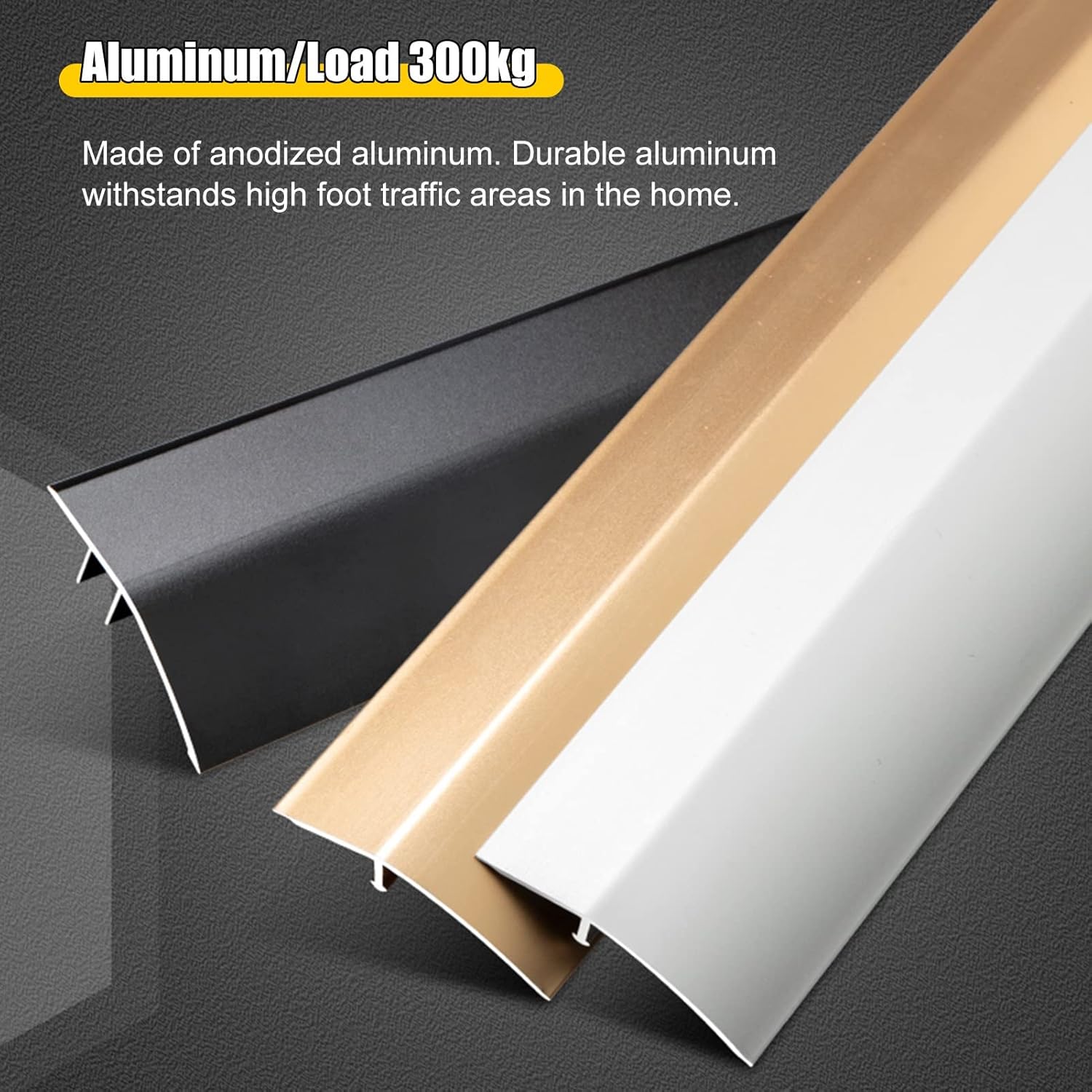 Floor/Carpet Edge Threshold Transition Strip, Metal Floor Transition Strip Wood to Tile, Extra Long Doorway Ramp for Uneven Floors (Gold Length 70cm)