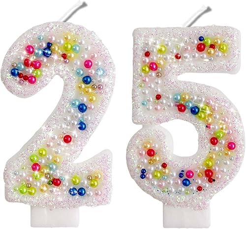 Miniatura 439 de Velas de números con purpurina de oro rosa de 2.8 pulgadas, muchos colores, regalos de cumpleaños de 22 años, velas de cumpleaños, velas de números