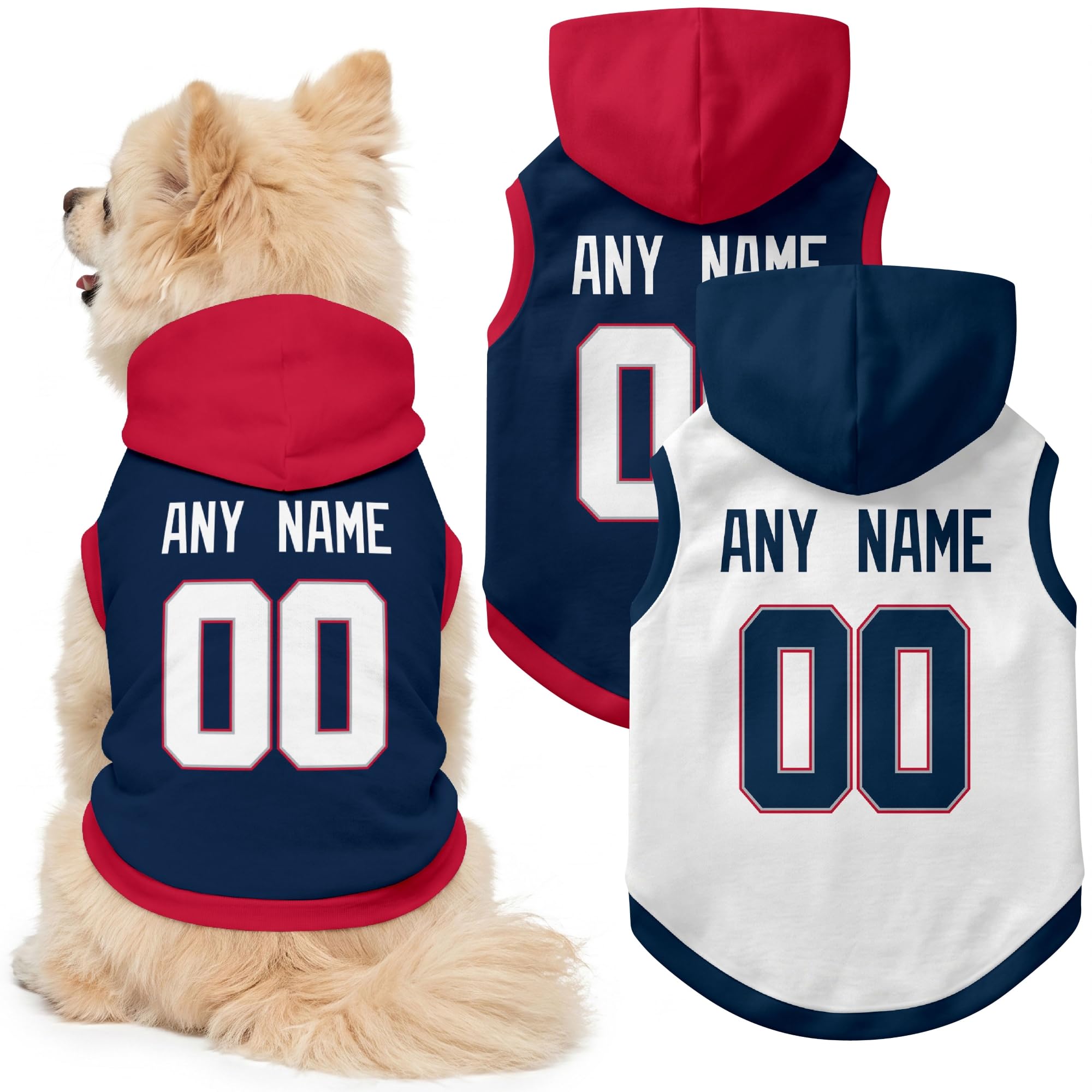 New England Dog Clothes Custom Jersey Style Dog Hoodie for Pet