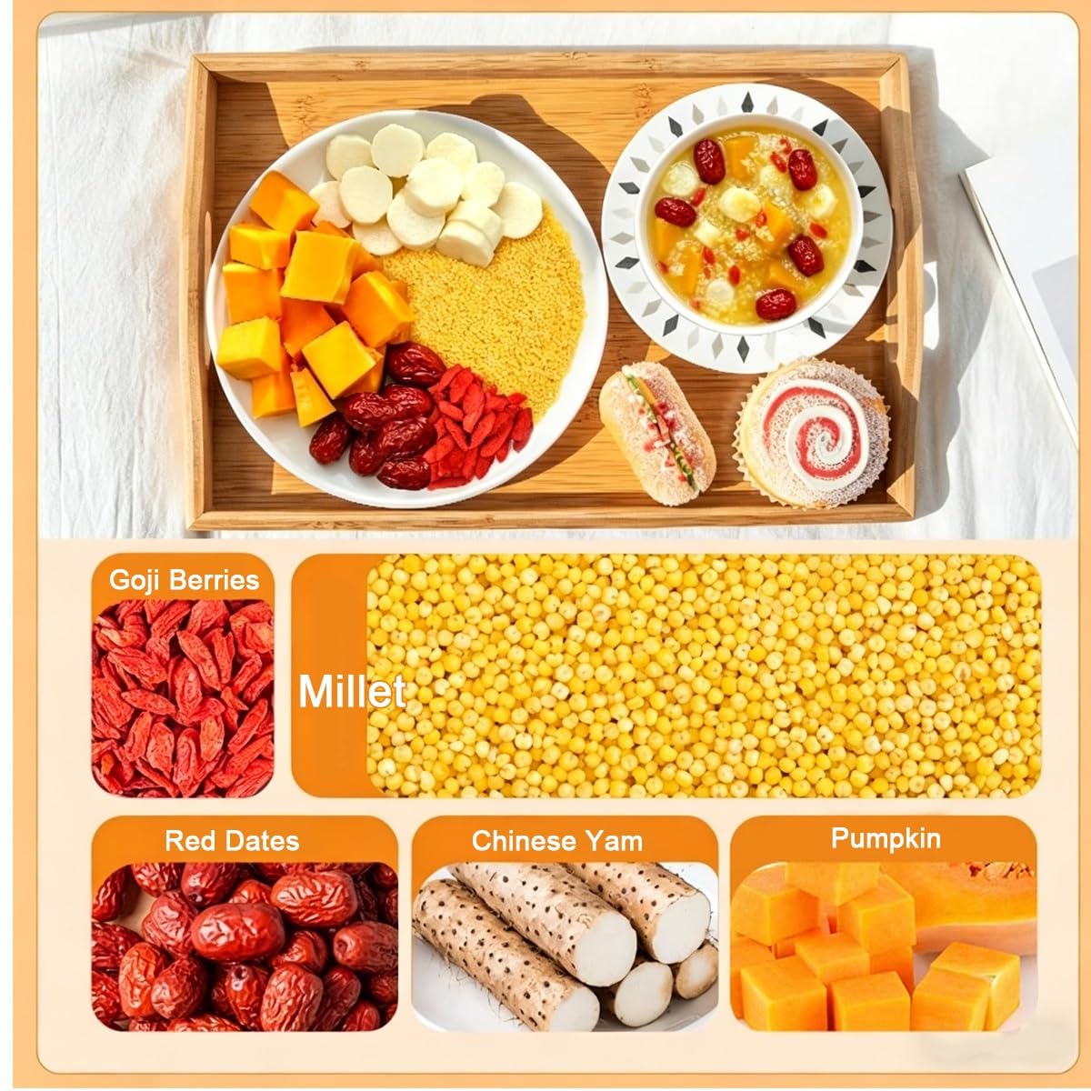 Natural Millet Pumpkin Grain Blend, 500g, Handpicked Whole Composition With Gentle Sweetness & Soft Palatable Texture, Versatile Warm Culinary Base For Daily Homemade Dining
