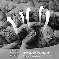 Vista 3 de Exclusivo Mezcla Dark Grey Fleece Throw Blanket for Couch and Bed, 50x70 Inches Soft Cozy 3D Decorative Jacquard Flannel Blankets, Lightweight Fuzzy