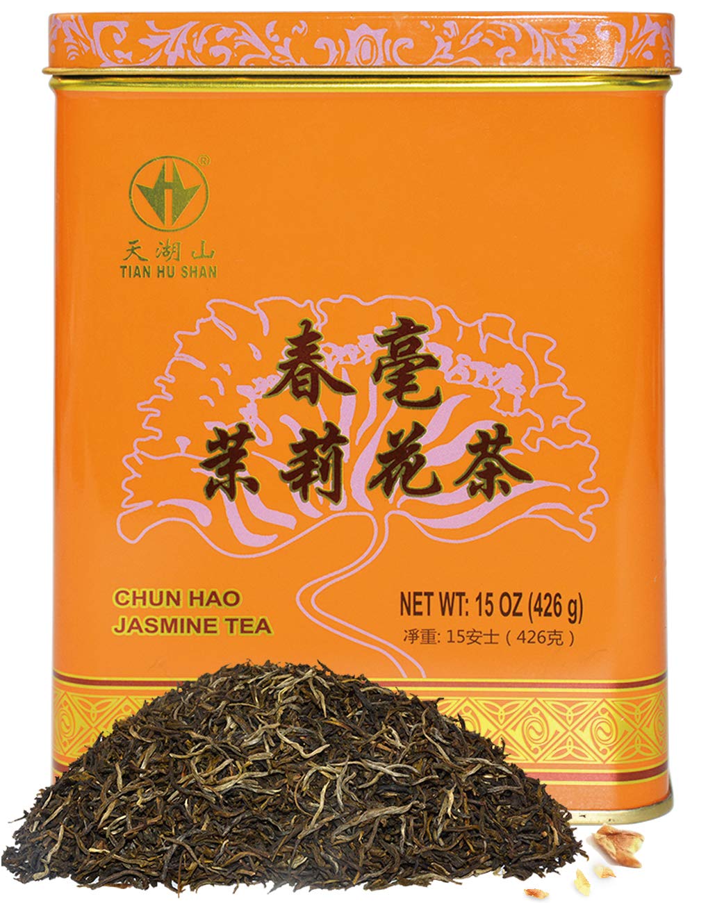 TIAN HU SHAN Premium Jasmine Green Tea Loose Leaf 15 Ounce (426g) package