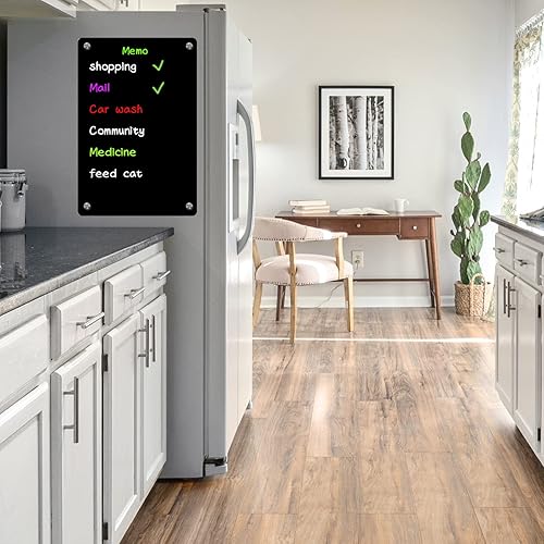 Miniatura 6 de 2 planificadores semanales de acrílico de 8 x 12 pulgadas para refrigerador, tablero de menús magnético acrílico para cocina, calendario semanal