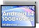 【2025 Android 14タブレット 】タブレット 10インチ wi-fiモデル 10GB+64GB+1TB拡張、アンドロイド14タブレット 8コアCPU 2.0Ghz、Widevine L1 2.4G/5GWiFi 6 BT5+6000mAh+USB-C+Type-C+3.5mmヘッドフォンジャック+1280*800 IPS 画面 OTG/無線投影/分割画面/説明書付属
