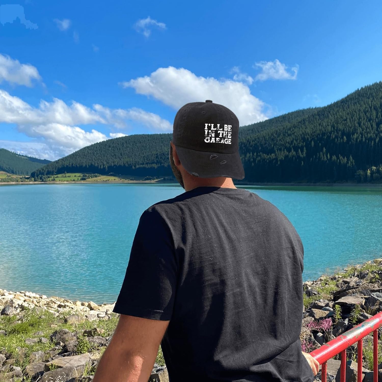 I'll be in The Garage Hats for Womens Baseball Caps Classic Washed Dad Hat Breathable - Image 5