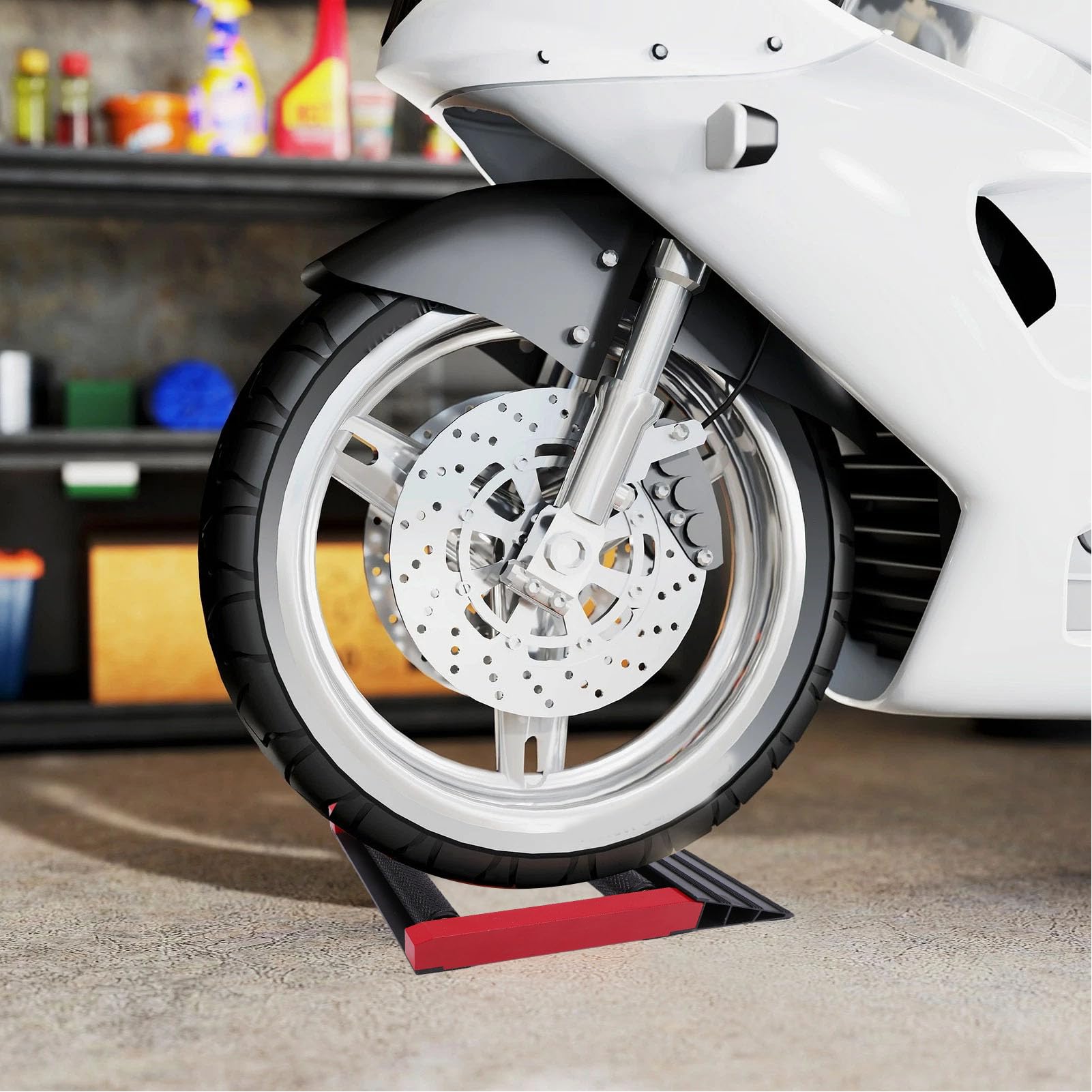 Fockety Reinigungsständer für Motorradräder, Aluminiumlegierung mit Einem Gewicht von Bis zu 600 Pfund, Rollenständer mit Rutschfester Basis, Tragbarer Motorradständer für die