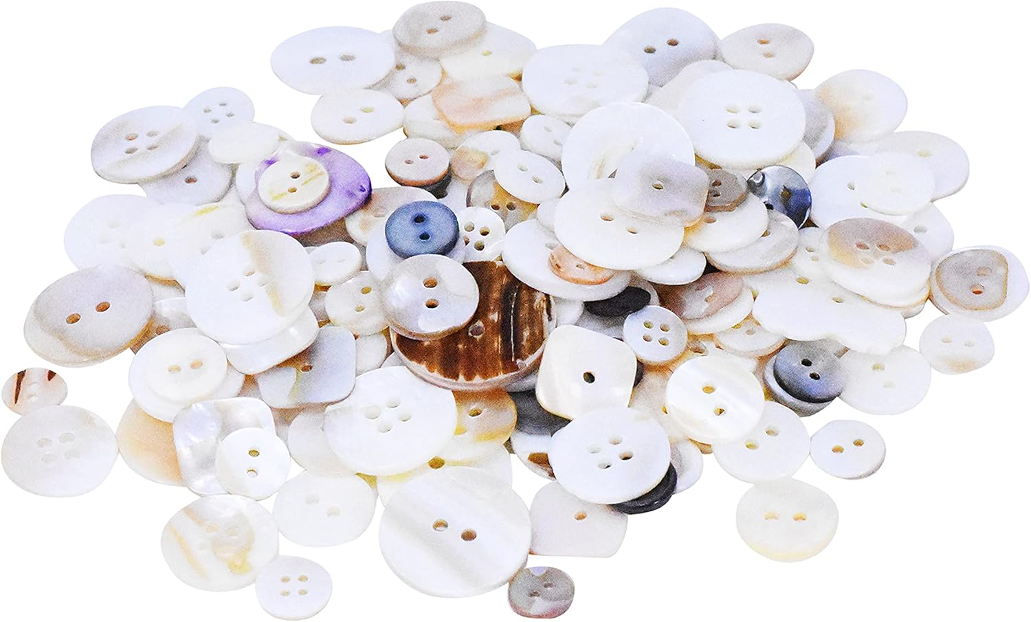 Mandala Crafts Natural Shell Buttons for Crafts – Bulk Mother of Pearl Buttons for Sewing – Mixed Seashell Buttons Mother Pearl Buttons 0.66 LB 300 Grams 650 PCs
