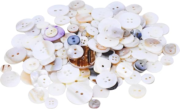 Mandala Crafts Natural Shell Buttons for Crafts Bulk Mother of Pearl Buttons for Sewing Mixed Seashell Buttons Mother Pearl Buttons 0.66 LB 300 Grams 650 PCs