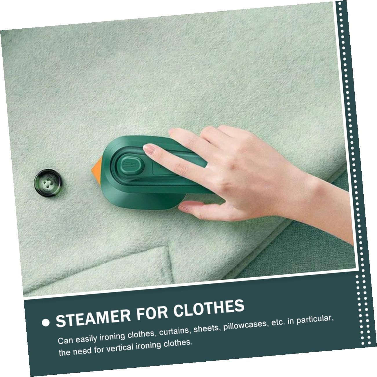 Portable Mini Handheld Clothes Steamer for Home Use Lightweight Electric Ironing Machine with Water Mist Spray Efficient Wrinkle Remover for Travel and Office Acv Green Design