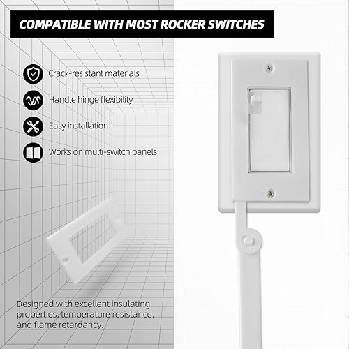 Miniatura 4 de Extensor de interruptor de luz para niños (blanco) - Kit completo de extensor de interruptor Decora con mango de extensión de 12 pulgadas, adaptador