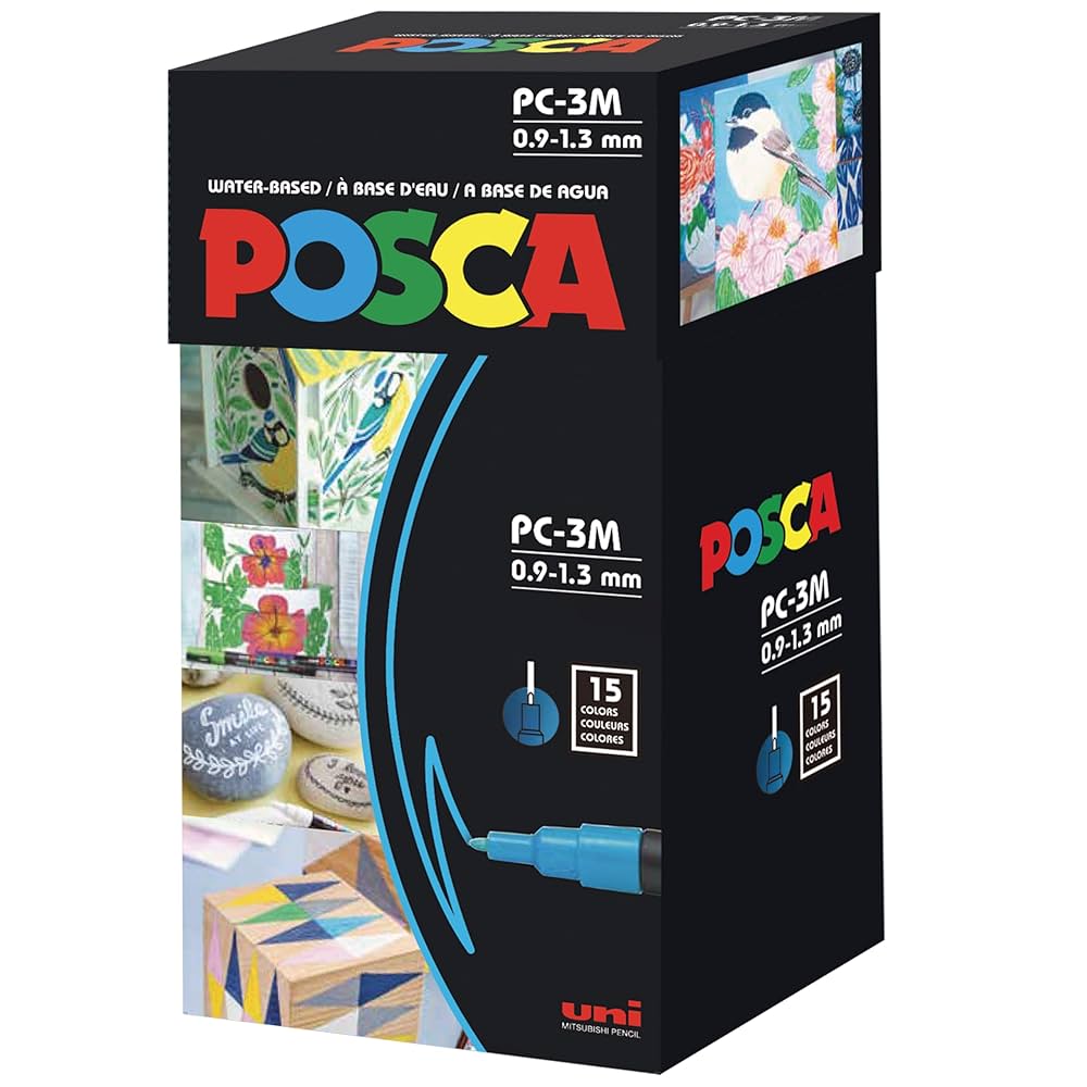 posca 三菱鉛筆 水性　 ポスカ 細字 丸芯 15色 PC3M15C　20箱 Amazon.co.jp: posca 三菱鉛筆 水性ペン ポスカ 細字 丸芯 15色