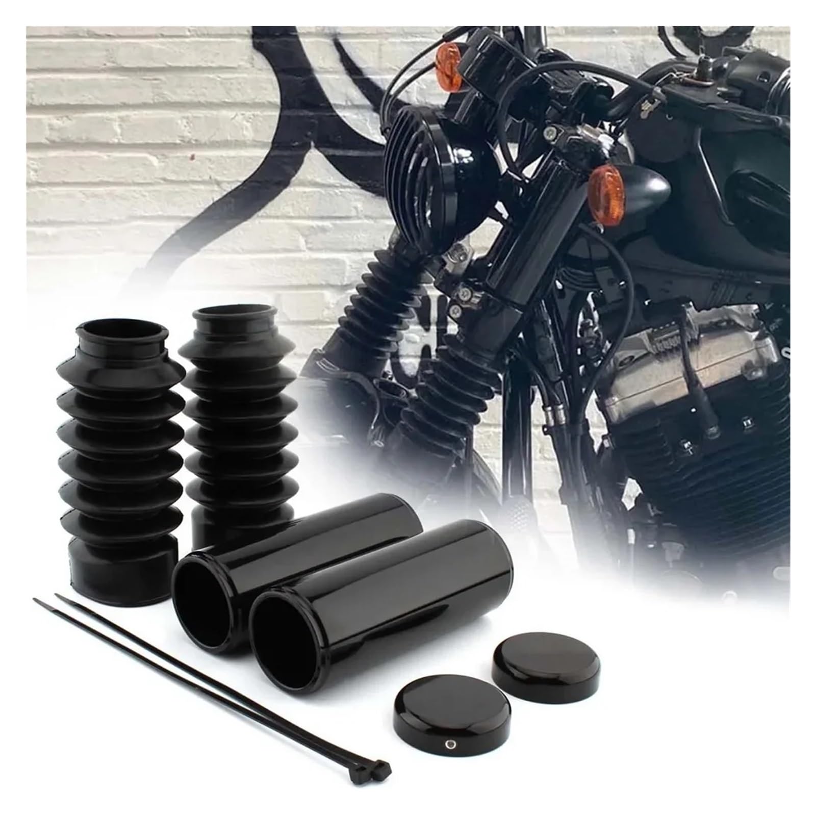 Osłona Przedniego Widelca Motocyklowego, Dolnego Amortyzatora, Przeciwpyłowa, Pasuje Do Harley Sportster XL1200X X 48 Dyna Softail Ochraniacz widelca motocyklowego Osłony