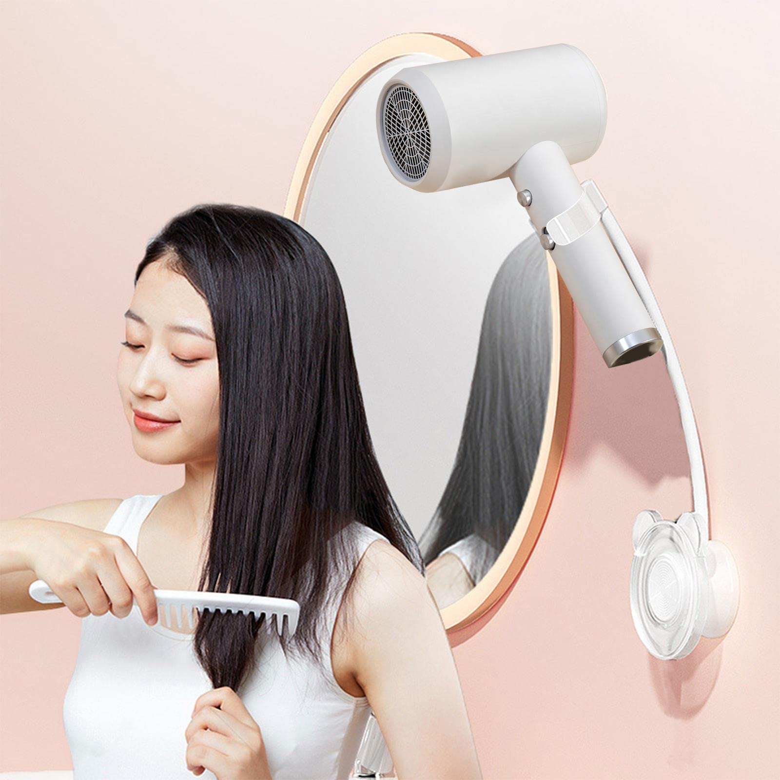 Support De Sèche-Cheveux Réglable 75-150 Cm - Mains Libres Au Sol Pour Salle De Bain Et Maquillage