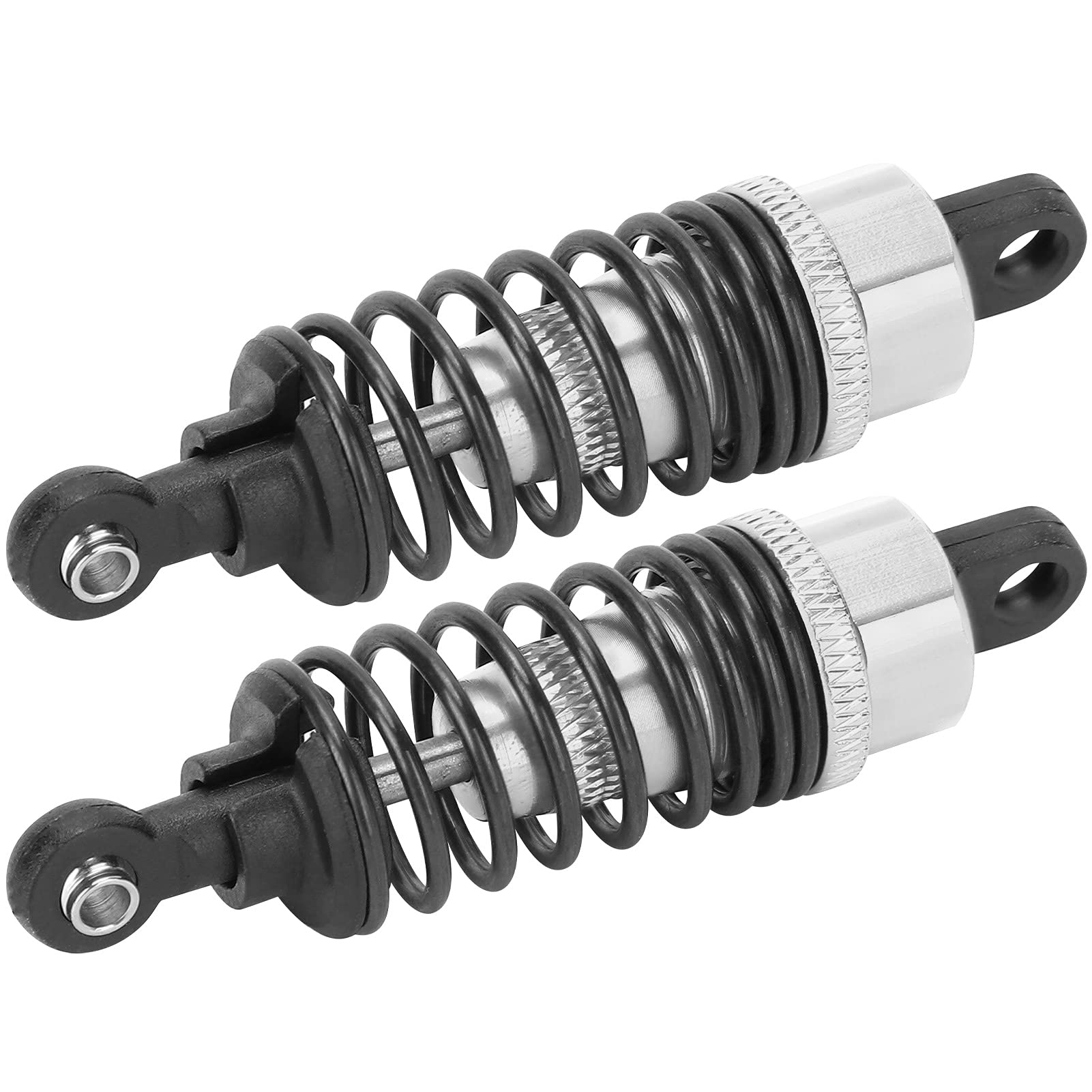 2 Stuks 70mm RC Auto Schokdemper, Verstelbare Metalen RC Auto Veer Demper RC Schokdemper Compatibel met Traxxas Slash 2WD RC Auto 's(Zilver) Modelauto