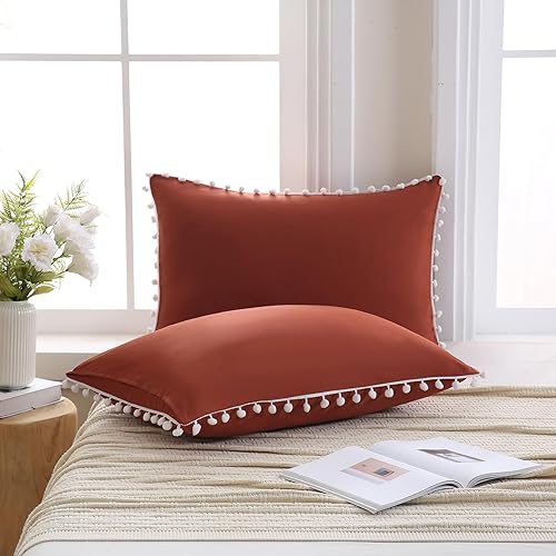 Miniatura 66 de Blue Body Pillow Cover Shabby Chic Long Pillow Case Cover Navy Blue Pom Poms Fringe Body Pillow case with Pocket Closure 20x54 inches(Body,Navy Blue)