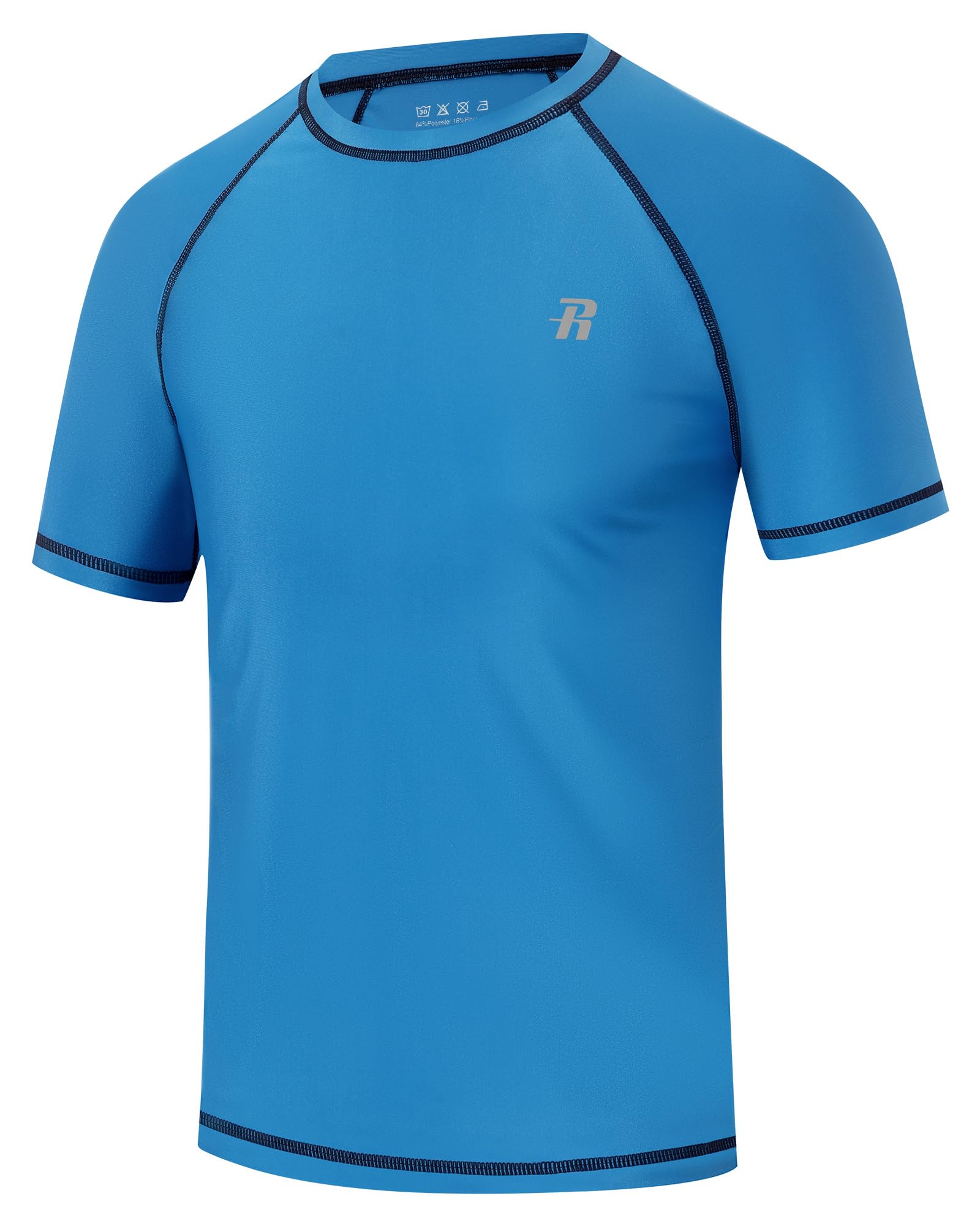 Runhit UV Shirt Herren Kurzarm UPF 50+, Schnelltrocknend Schwimmshirt Atmungsaktives Funktionsshirt, Elastisches Sport T-Shirt für Schwimmen, Laufen, Fitness, Strand & Outdoor